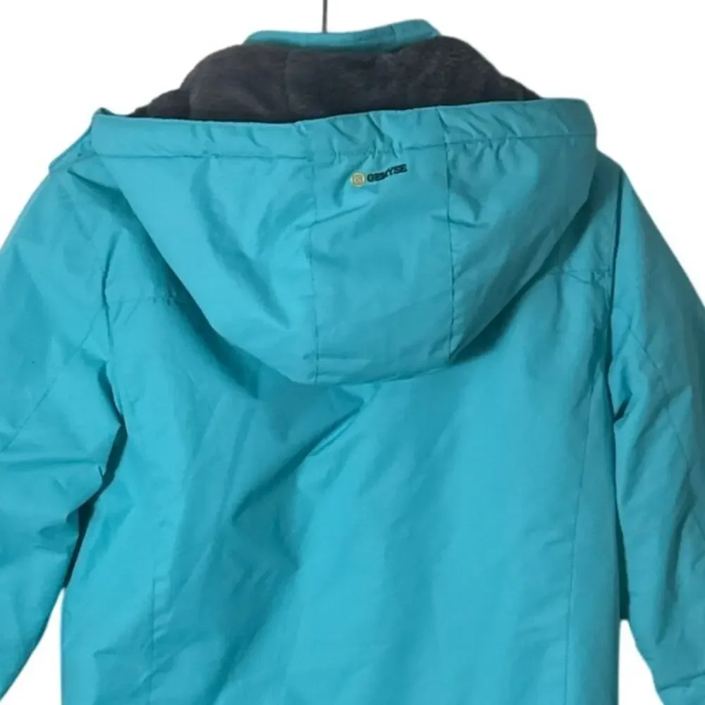 Gemyse Girls Waterproof‎ Winter Jacket Teal Blue Removable Hood Size 10/12